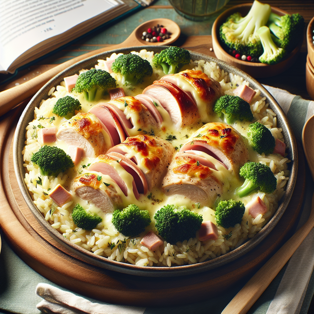 Cordon Rice Easy Chicken Cordon Bleu Rice Bake with Broccoli — Image