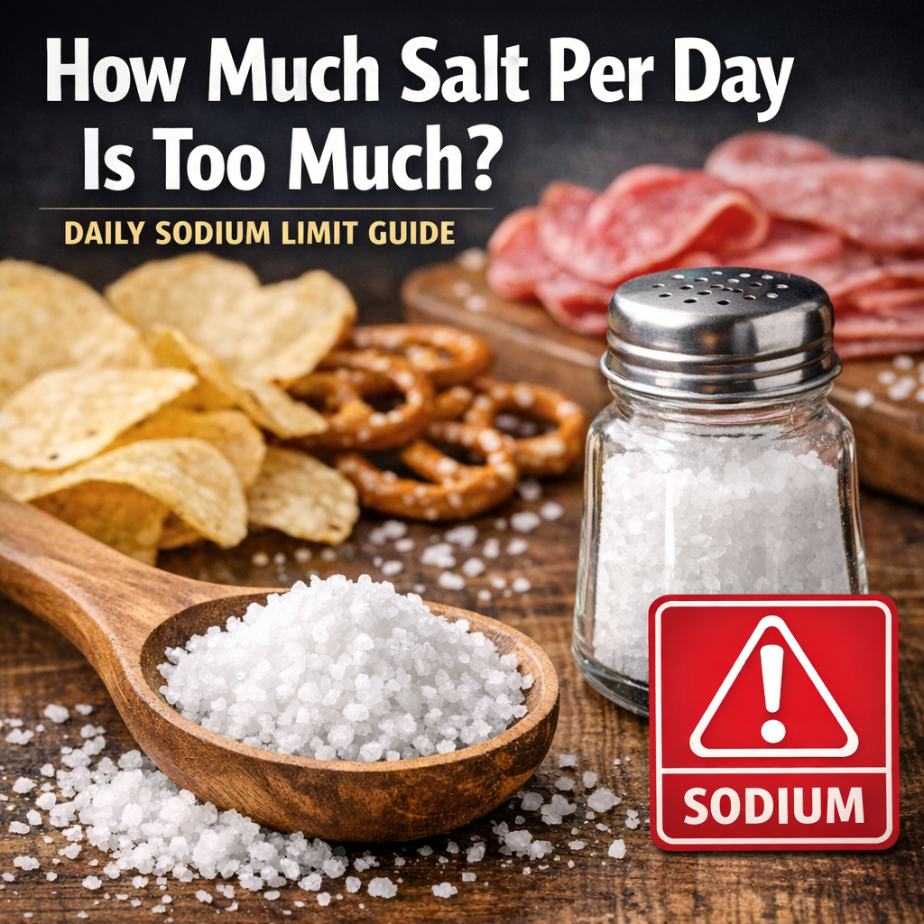 Daily Routine Strip Salt Daily Sodium Limit Guide with Salt