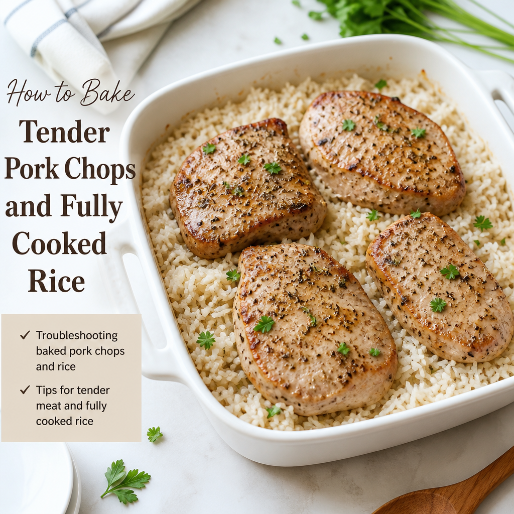 How to Bake Tender Pork Chops and Fully Cooked Rice — Featured image ...