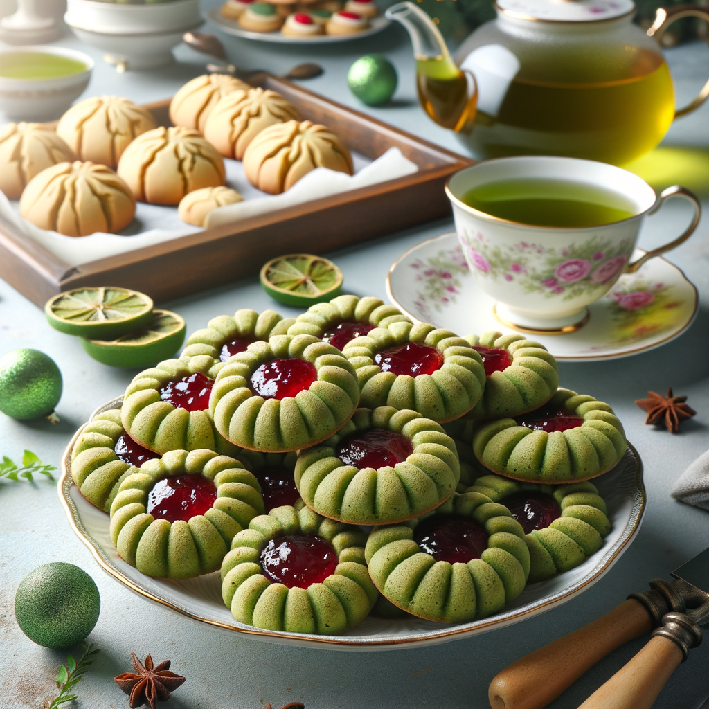 Matcha Thumbprint Cookies with Raspberry Jam for Tea-Time Baking ...